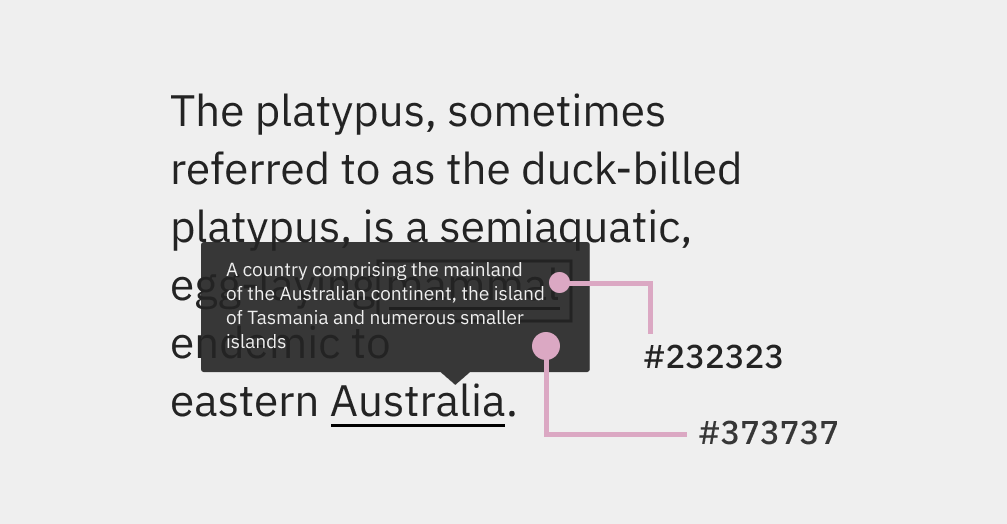 The tooltip with an opaque background that completely obscures the link in text about a platypus.